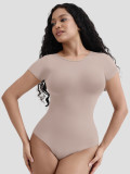 Body Shaping Fitted Clothes Slimming Tight Fitting Solid Color Short Sleeve Bodysuit