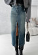 Women split Denim washed Bodycon Skirt