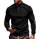 Men's corduroy Casual Stand Collar long-sleeved pocket Hoodies