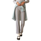 Women Casual Ribbed Bell Bottom Pant