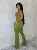 Women summer Halter Neck lace-up backless sexy Bell Bottom Jumpsuit