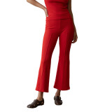Women Casual Ribbed Bell Bottom Pant