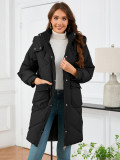 Women Stand Collar hooded long-sleeved jacket