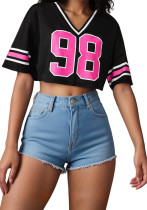 Women short-sleeved Round Neck Casual sports v-neck Top Women short-sleeved Round Neck Casual sports v-neck Top