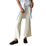 Women Casual Ribbed Bell Bottom Pant