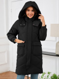 Women Stand Collar hooded long-sleeved jacket