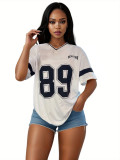 Women summer street Casual Letter printed short-sleeved T-shirt