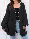 Ladies Autumn Winter Knitted Sweater Loose Casual Cardigan