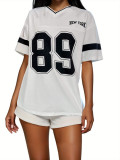 Women summer street Casual Letter printed short-sleeved T-shirt