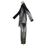 Women Casual Printed Long Sleeve Shirt and Pants Two-piece Set