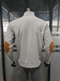 Men's corduroy Casual Stand Collar long-sleeved pocket Hoodies