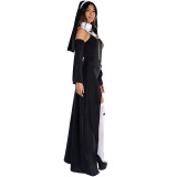 Halloween Carnival Nun Costume Masquerade Role Play Uniform