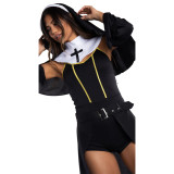 Halloween Carnival Nun Costume Masquerade Role Play Uniform