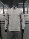 Men's corduroy Casual Stand Collar long-sleeved pocket Hoodies