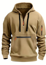 Men's Pocket Waterproof Zipper Pocket Casual Hoodies