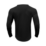 Men's American Solid long-sleeved Casual Basic Button v-neck top