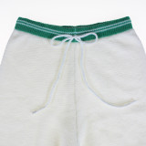 Autumn Winter Striped Knitting Casual Three-Piece Pants Set