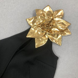 Women Sexy Formal Party One Shoulder Hollow Flower Bandage Dress