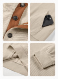 Men's corduroy Casual Stand Collar long-sleeved pocket Hoodies