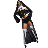 Halloween Carnival Nun Costume Masquerade Role Play Uniform