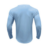 Men's American Solid long-sleeved Casual Basic Button v-neck top