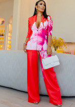 Women Printed Blazer and Pants Two Piece Set