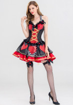Halloween Women Medieval Cos Queen of Hearts Cosplay Costume Party Costume Little Red Riding Hood Greek Princess Queen Costume