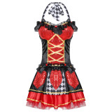 Halloween Women Medieval Cos Queen of Hearts Cosplay Costume Party Costume Little Red Riding Hood Greek Princess Queen Costume