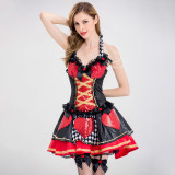 Halloween Women Medieval Cos Queen of Hearts Cosplay Costume Party Costume Little Red Riding Hood Greek Princess Queen Costume