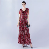 Women Sequin Beaded Evening Dress