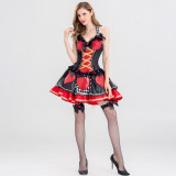 Halloween Women Medieval Cos Queen of Hearts Cosplay Costume Party Costume Little Red Riding Hood Greek Princess Queen Costume
