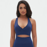Women Seamless Solid Cross Sexy Sports Running Fitness Yoga Wear Bra