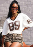 Women Summer Casual Printed V-Neck Short Sleeve T-shirt