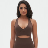 Women Seamless Solid Cross Sexy Sports Running Fitness Yoga Wear Bra
