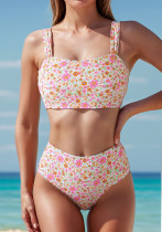 Floral High Waist Sexy Bikini Two Pieces Swimsuit