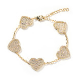 Fashionable Heart-Shaped Zircon Hand Jewelry