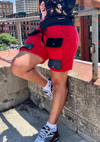 Women's Autumn Winter Casual Trousers Fashion Slim Fleece Casual Shorts