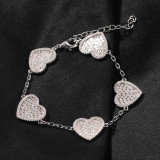 Fashionable Heart-Shaped Zircon Hand Jewelry