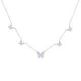 Heart-Shaped Zircon Pendant Necklace Clavicle Chain