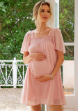 Spring Summer Short Sleeve Princess Style Sweet Maternity Dress