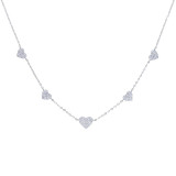 Heart-Shaped Zircon Pendant Necklace Clavicle Chain