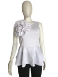 Women's Summer Ruffle Sleeveless Slim Waist Top