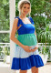 Summer Patchwork Strap Bow Maternity Dress