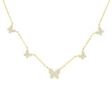 Heart-Shaped Zircon Pendant Necklace Clavicle Chain