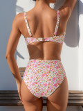 Floral High Waist Sexy Bikini Two Pieces Swimsuit