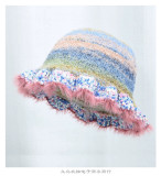 Women's Autumn Winter Trend Rainbow Gradient Knitting Hat