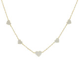 Heart-Shaped Zircon Pendant Necklace Clavicle Chain