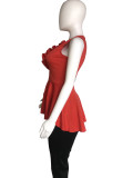 Women's Summer Ruffle Sleeveless Slim Waist Top