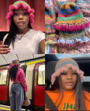 Women's Autumn Winter Trend Rainbow Gradient Knitting Hat