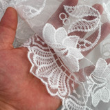 Summer Chic Elegant Turndown Collar Single-Breasted White Lace Embroidery A-Line Layer Dress